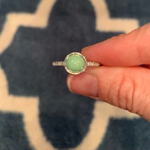 Sterling silver ring with mint green stone.